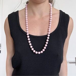 Vintage Lilac Pink Beaded Necklace Flapper Costume Coquette Tea Party Old Money